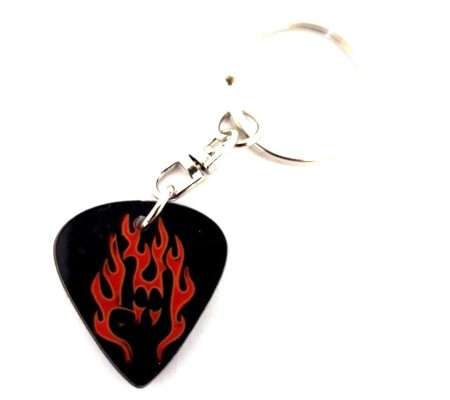 Plectrum shaped acrylic keychains mod. mod. Be Rock 2