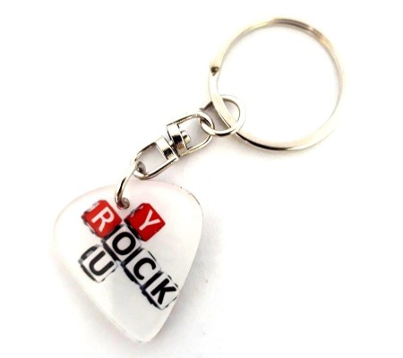 Porta-chaves MLC APK-6191, palheta 'Rock You', acrílico