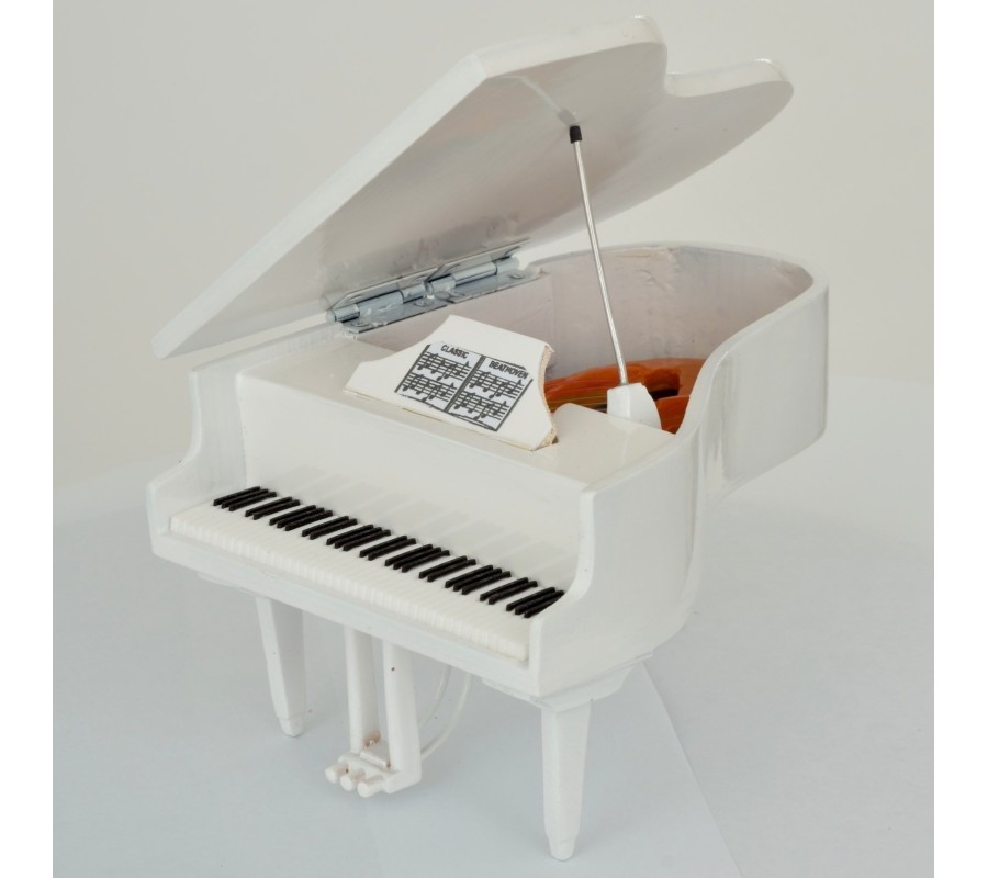Miniatura piano MUSIC LEGENDS Collection, branco, c/banco