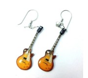Brincos MUSIC LEGENDS Collection MER-0133, guitarra 'Gibson Les Paul', em aço (par)