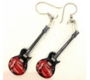 Brincos MUSIC LEGENDS Collection MER-0140, guitarra 'Rolling Stones', em aço (par)