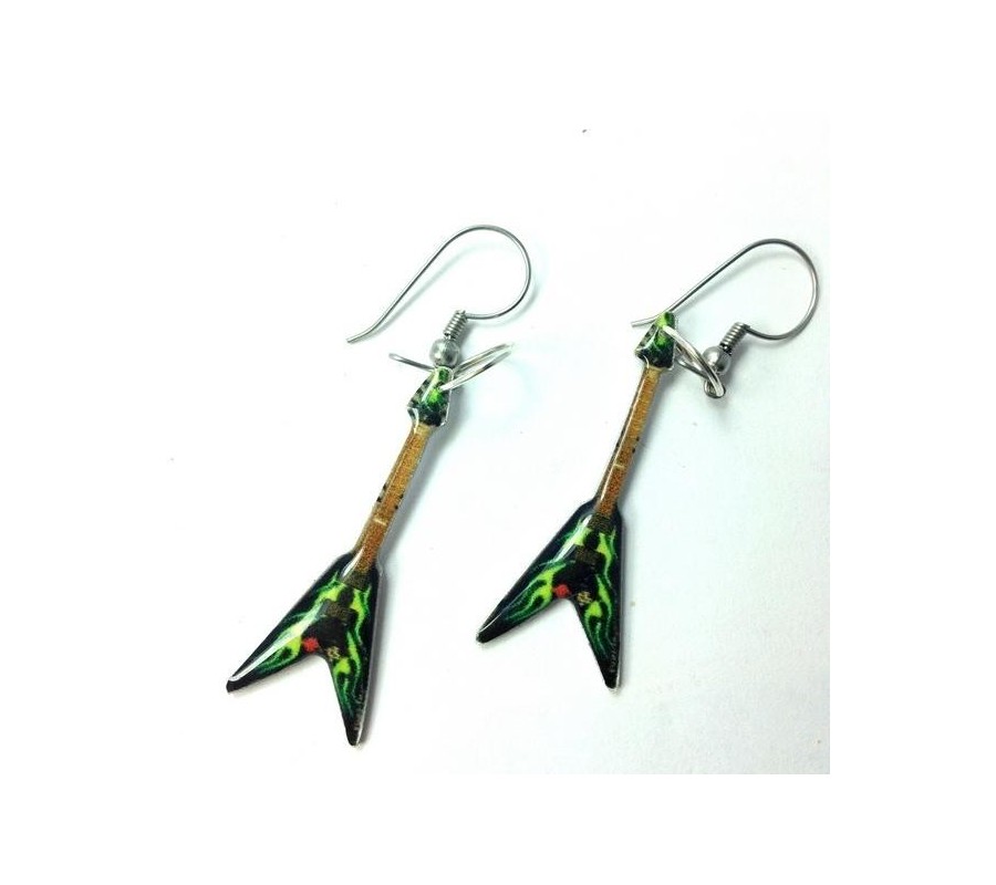 Brincos MUSIC LEGENDS Collection MER-0171, guitarra 'James Hetfield/Metallica', em aço (par)