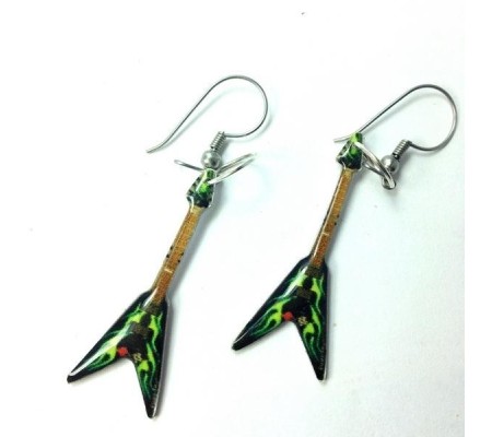 Brincos MUSIC LEGENDS Collection MER-0171, guitarra 'James Hetfield/Metallica', em aço (par)