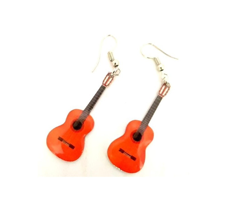 Brincos MUSIC LEGENDS Collection MER-0232, guitarra 'guitarra clássica', em aço (par)