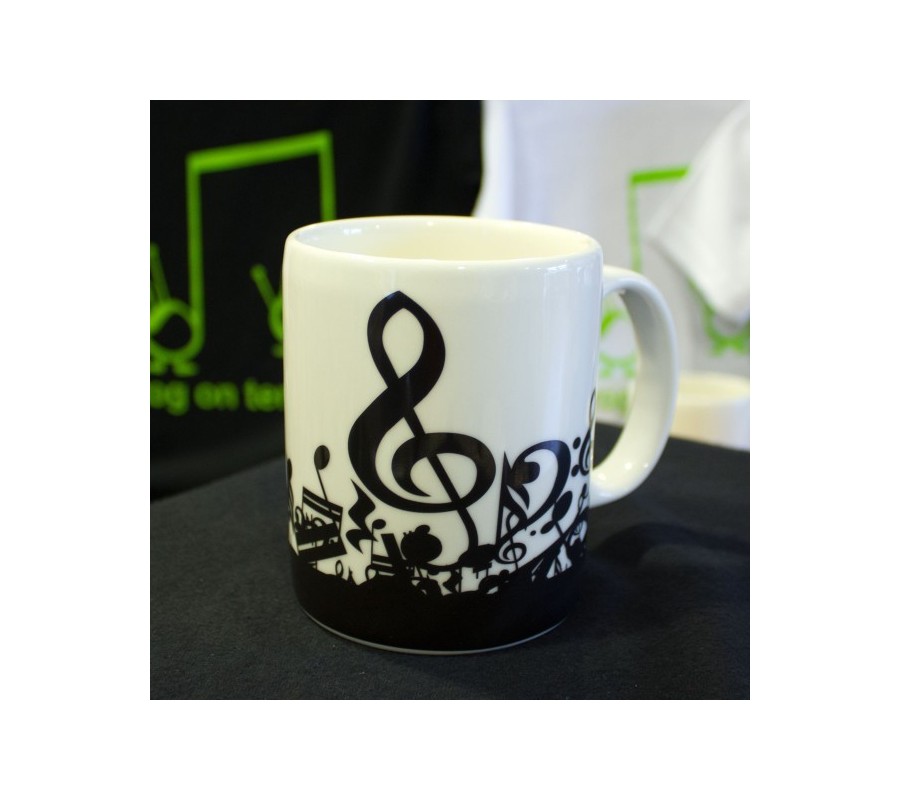 Caneca MUSIC GIFT MG-201, figuras musicais, 'Vista Alegre'