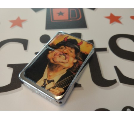 Isqueiro TRISTAR MLC 'Angus Young - AC/DC', silver, a gasolina