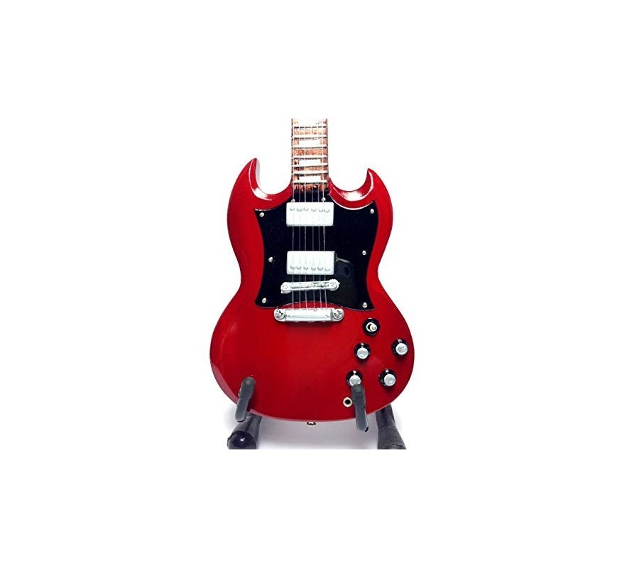 Miniatura guitarra MLC MGT-0567, 'Angus Young (AC/DC) - Gibson SG Cherry Red'