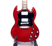 Miniatura guitarra MLC MGT-0567, 'Angus Young (AC/DC) - Gibson SG Cherry Red'