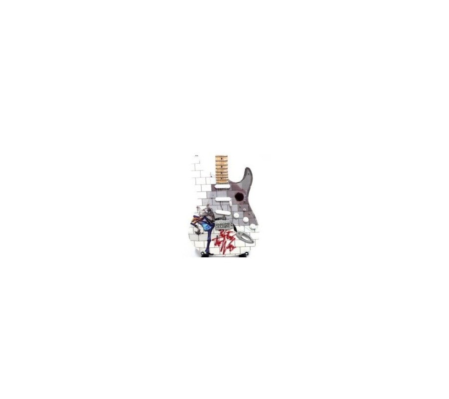 Miniatura guitarra MLC MGT-1205, 'The Wall Tribute (Pink Floyd)' , madeira, c/suporte