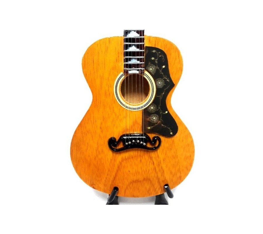 Miniatura guitarra MLC MGT-1472, 'Elvis Presley Gibson J-200', madeira, c/suporte