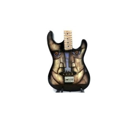 Miniatura guitarra MLC MGT-7108, 'Division Bell Tribute (Pink Floyd)' , madeira, c/suporte