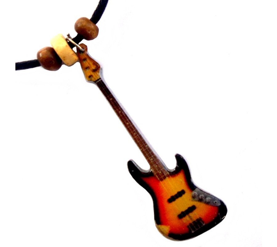 Colar MLC MNK-0202, guitarra 'Fender Custom Jazz Bass', em aço & resina 'epoxy'