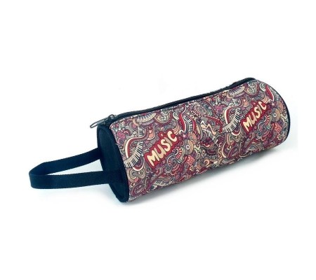 Estojo MLC PCS-0113, 'Music Theme 4', 30x9x9cm, em canvas