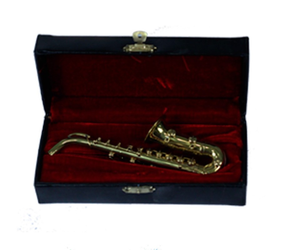 Miniatura saxofone CHI 018, dourado, com estojo