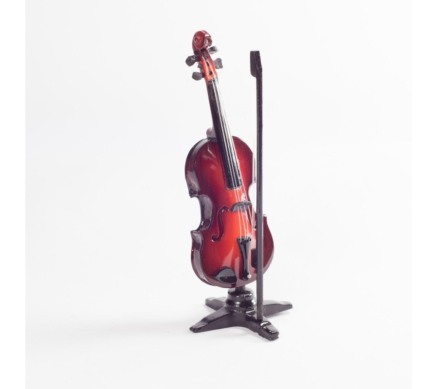 Miniatura violino MLC MIN-0030 Small, madeira, c/suporte