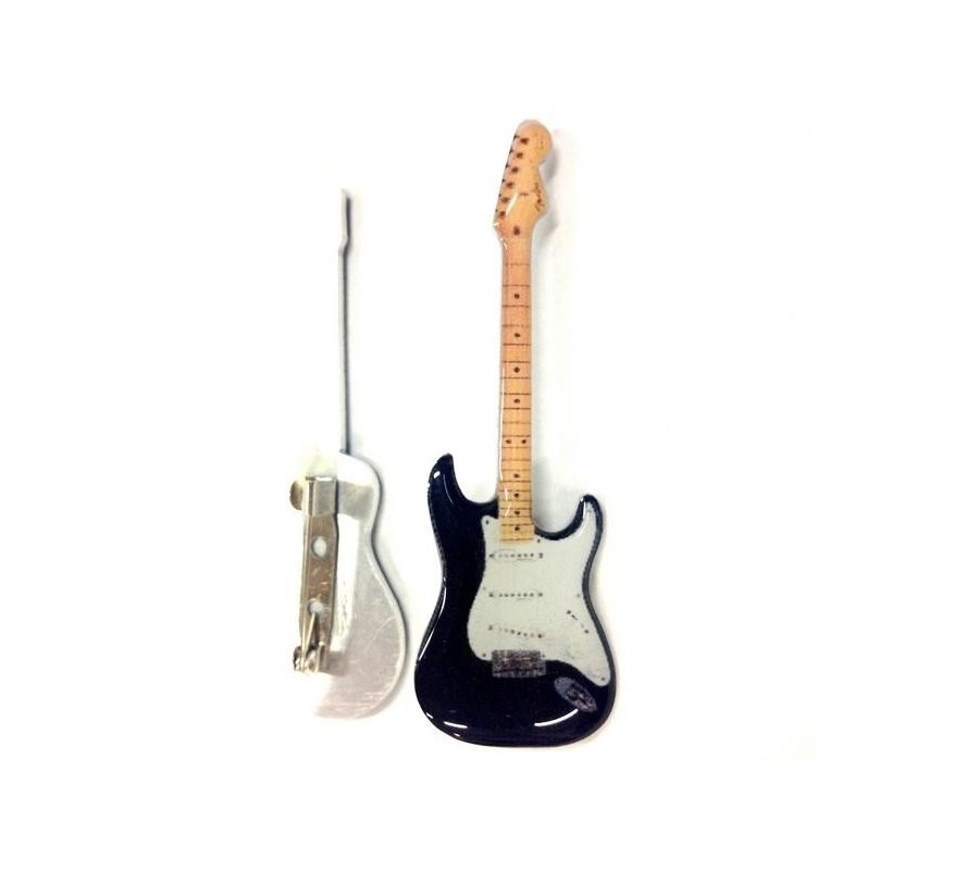 Pin MLC MPI-0026, Fender 'Stratocaster Black', em aço & resina 'epoxy', 7cm