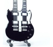Miniatura guitarra MLC MGT-3186, 'Jimmy Page (Led Zeppelin) - Gibson Double Neck BK'