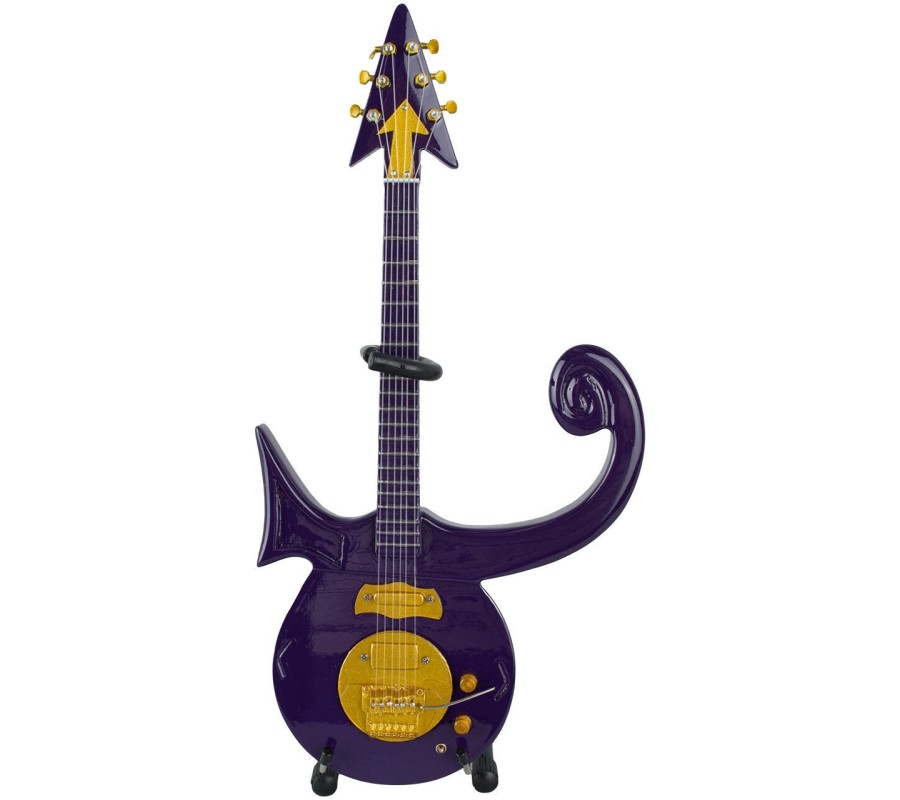 copy of Miniatura guitarra MLC MGT-2110, 'Steve Vai's Ibanez triple neck', madeira, c/suporte