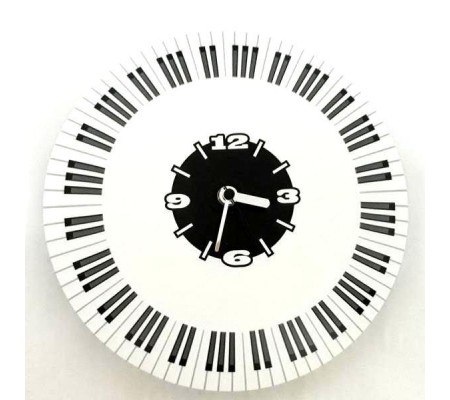 Relógio de parede MLC CLK-0103, 'Piano Keyboard', cartão