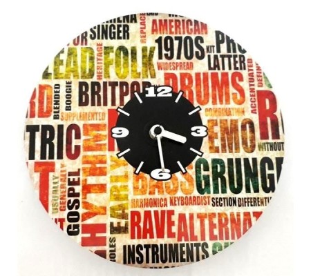 Relógio de parede CLK-0134, 'Music Theme 2', em cartão