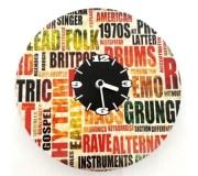 Relógio de parede CLK-0134, 'Music Theme 2', em cartão