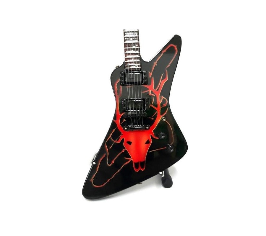 copy of Miniatura guitarra MLC MGT-5043, 'James Hetfield (To Lie Is To Die)', madeira, c/suporte