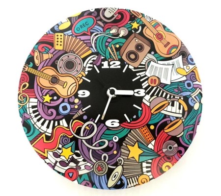Decorative cardboard wall clock mod. Music Theme 4 (battery not included)