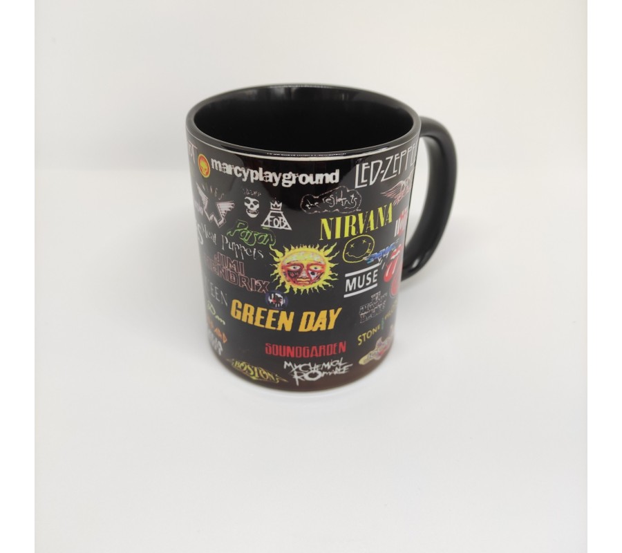 Caneca ONE GIFT STORE Band Names 1, em cerâmica