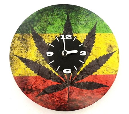 Relógio de parede MLC CLK-0332, 'Ganja', em cartão