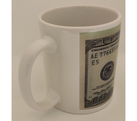 Caneca ONE GIFT STORE '$100 bill', em cerâmica