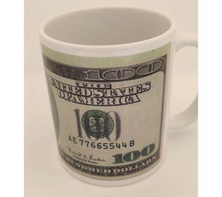 Caneca ONE GIFT STORE '$100 bill', em cerâmica