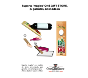Suporte ONE GIFT STORE UG-BG-NAT002, p/ garrafas, em madeira