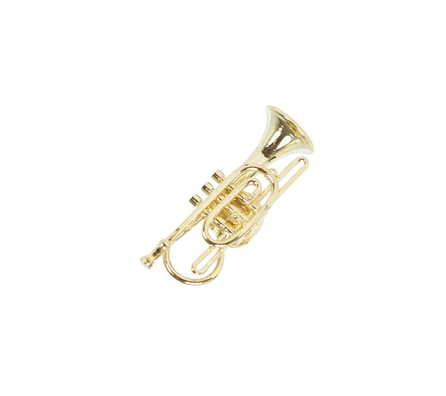 Pin musical MUSIC GIFTS 6875-099, corneta, dourada, c/estojo