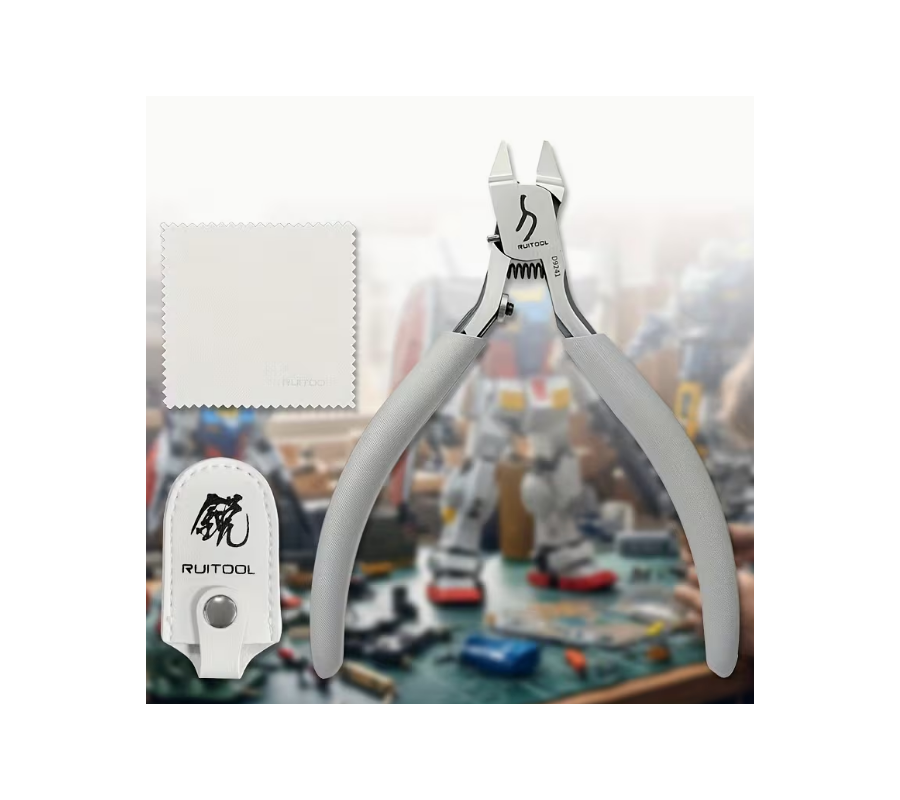 Alicate RUITOOL D9241, p/ modelismo, c/ bolsa e pano de limpeza