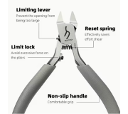 Alicate RUITOOL D9241, p/ modelismo, c/ bolsa e pano de limpeza
