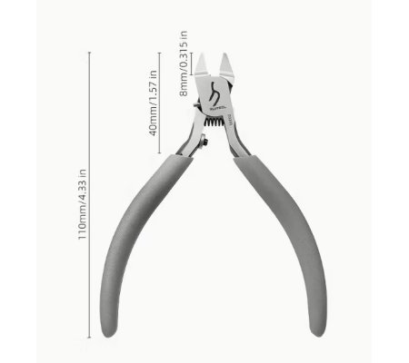 Alicate RUITOOL D9241, p/ modelismo, c/ bolsa e pano de limpeza