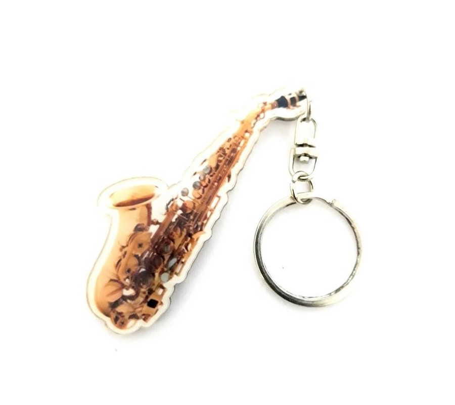 Acrylic Tenor Sax Shaped Keychains