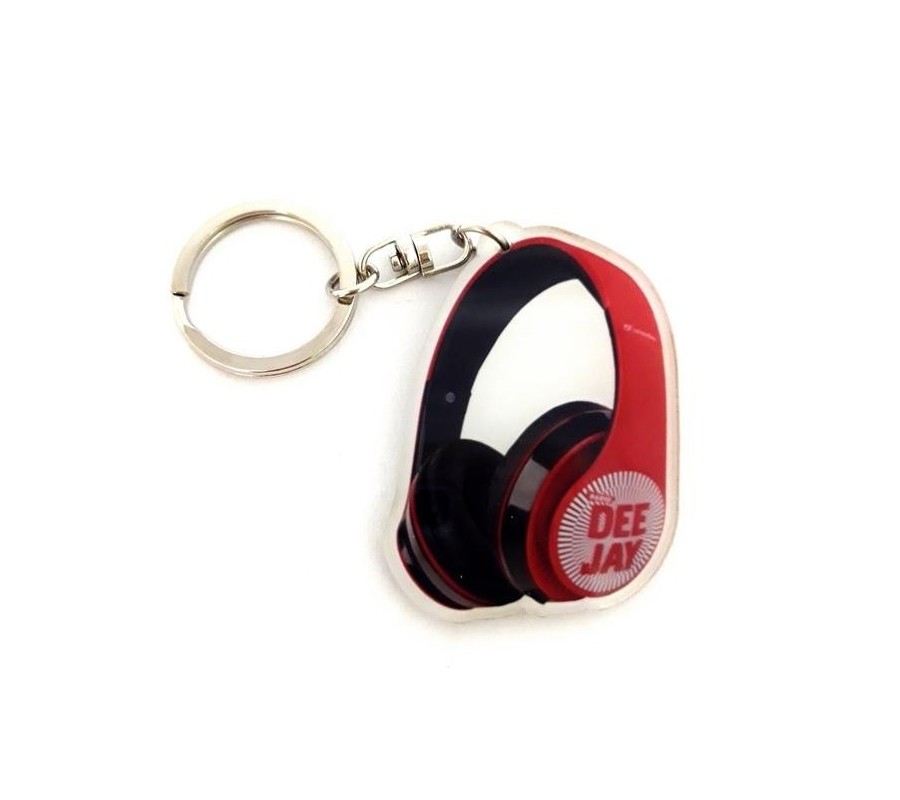 Porta-chaves MLC ACI-8324, 'DJ Headphones', acrílico
