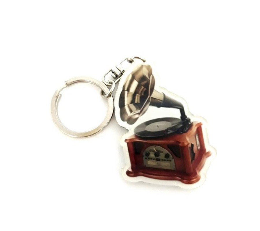 Acrylic Grammophone Shaped Keychains