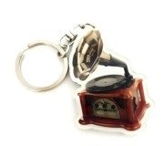 Acrylic Grammophone Shaped Keychains