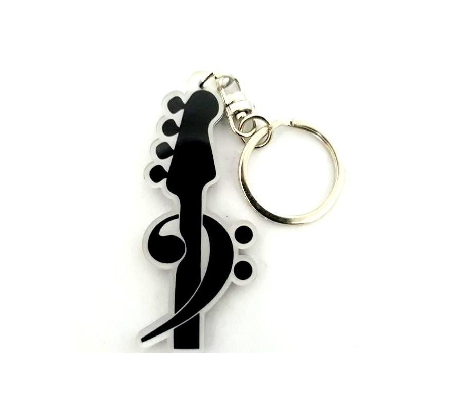 Porta-chaves MLC ACN-9079, 'Bass Key Shaped Notes', acrílico