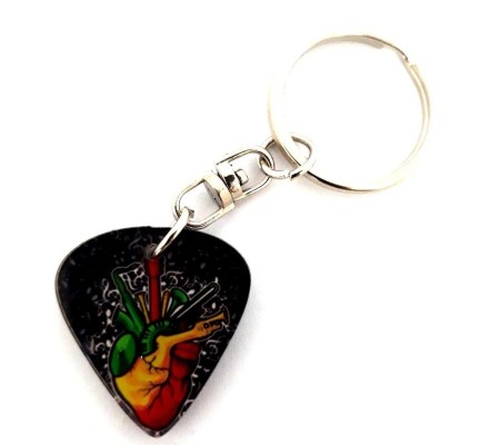 Porta-chaves MLC APK-6092, palheta 'Love Music 3', acrílico